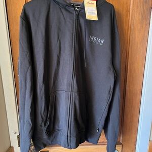 Indian Motorcycle Black Men's zip up hooded Sweatshirt